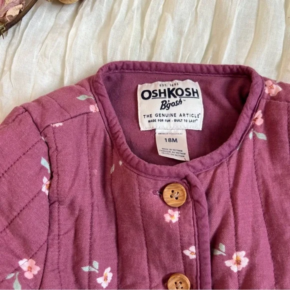 Oshkosh Quilted Floral Jacket 18m - Picture 2 of 5